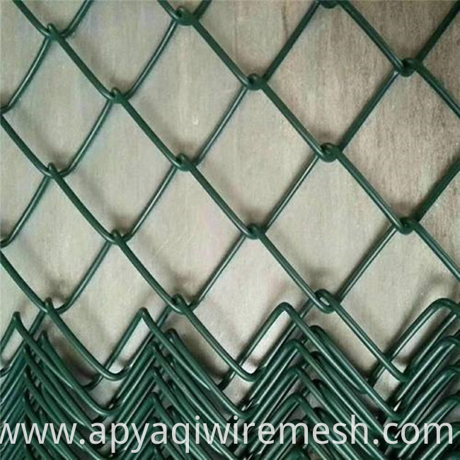 YQ Galvanized PVC Coated Diamond Mesh Wire Chain Link Fence